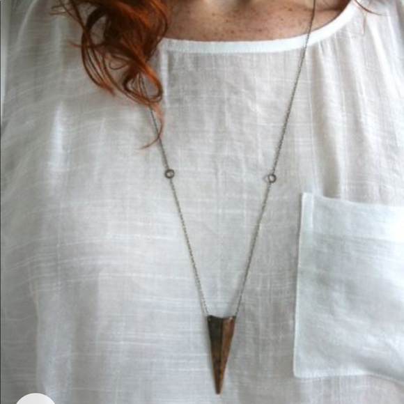 Laura Lombardi Raw Brass Dagger Triangle Necklace - Picture 12 of 12